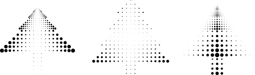 Vector Hipster Halftone dots Christmas tree . poster with different elements. Abstract Geometrical Poster. Modern Design Template with geometric shapes in various forms.illustration.