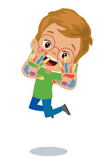 hand coloring game painted hands