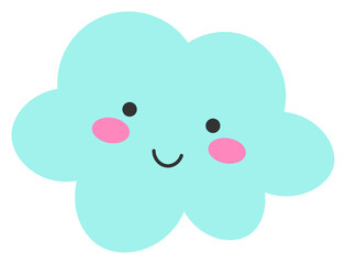 Cartoon flat cloud character. Vector illustration