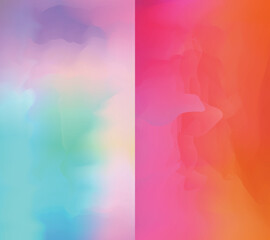 Fototapeta na wymiar Blurred gradient colored abstract background. Smooth transitions of iridescent colors. Soft gradient backdrop, Colored fluid graphic composition illustration