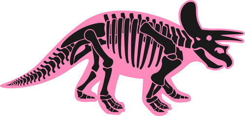 Styracosaurus Dinosaur skeleton Prehistoric Animal. Vector illustration © Mykola Syvak