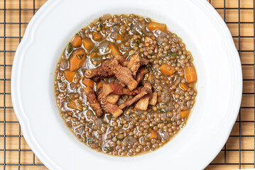 Lentil Soup In Bowl