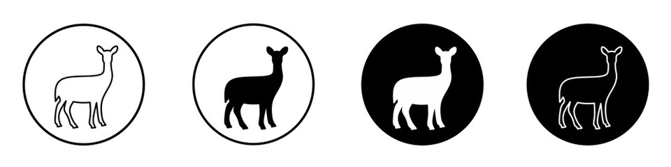 Deer vector icon set isolated on white background. Collection of camel silhouette flat illustrations.