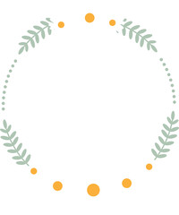 cute flat style white daisy flower wreath frame