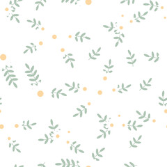 cute flat style tiny white daisy flower seamless pattern