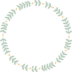 cute flat style white daisy flower wreath frame