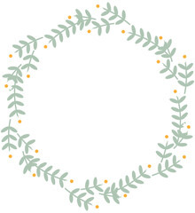 cute flat style white daisy flower wreath frame