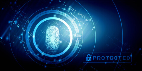 Fingerprint Scanning Technology Concept 2d Illustration