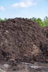 manure in the field, ecological agricultural concept