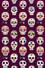 Obraz premium seamless pattern with skulls