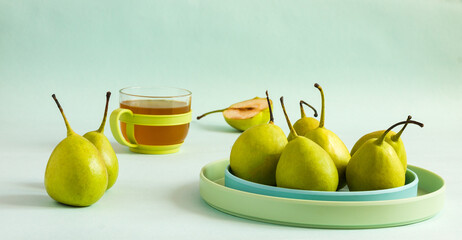 Kashmiri Pears and Kahwa, a healthy herbal green tea of Kashmir,India and Pakistan.These pears and...