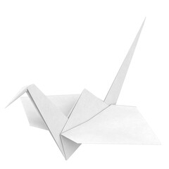3d rendering illustration of an origami paper crane