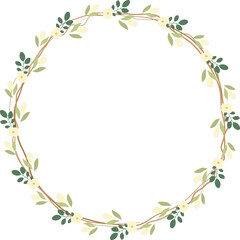 white wild flowers wreath frame