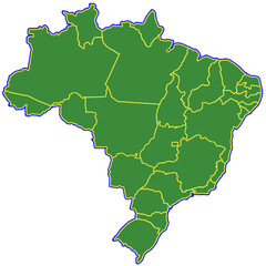 Brazil map in transparent background