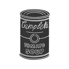 Food Can Icon Silhouette Illustration. Container Vector Graphic Pictogram Symbol Clip Art. Doodle Sketch Black Sign.