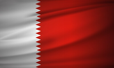 Realistic Bahrain flag design background vector. Bahrain Independence Day design
