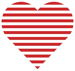 Obraz premium red striped heart shape illustration icon.