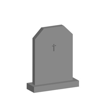 Minimalist 3d grave cemetery halloween vector