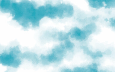 Hand painted watercolor sky and clouds, abstract watercolor background