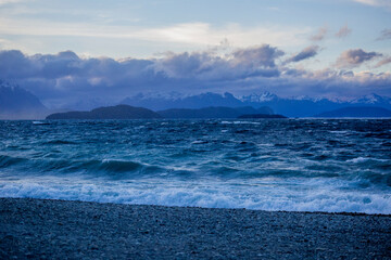 waves mountains and clouds