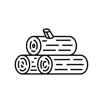 Logs or lumber icon in black outline style