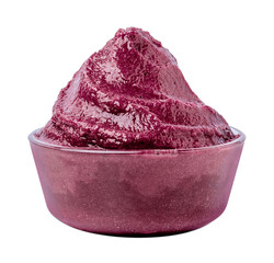 Brazilian Acai Into a Bowl isolated on tranparent background