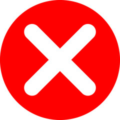 Obraz premium red and white cross icon, error