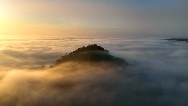 Sunrise sea of fog above Khao Sok national park, Surat Thani, Thailand