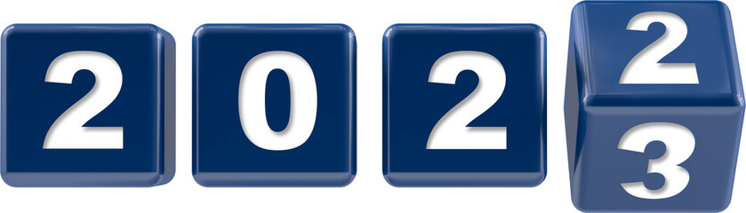 Flipping cubes for new year change 2022 to 2023
