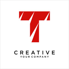 Letter T logo Design vector graphic alphabet symbol.