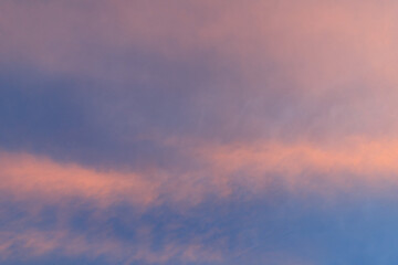 Fototapeta premium Beautiful scenery background of the sky during twilight makes it possible to see the beautiful colors of the natural sky. Beautiful colorful backdrop of the evening sky after sunset.