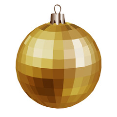 Golden Christmas ball. Gold Christmas tree toy..golden Christmas ball