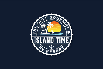 Design of a Beach Resort Logo Vector Image Photos and Eps