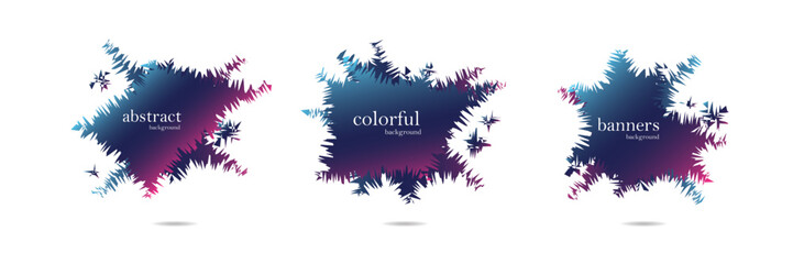 Abstract colorful blobs set.Set of isolated abstract aqua spot with gradient or dynamic color.Abstract liquid shape. Fluid design. Isolated gradient waves with geometric lines,Vector illustration.