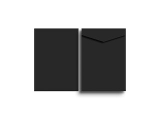 Dark a4 stationery with envelope mockup
