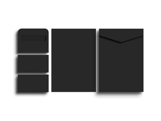 Dark business card with envelope mockup