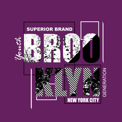 Brooklyn tee graphic typography for print t shirt illustration vector art