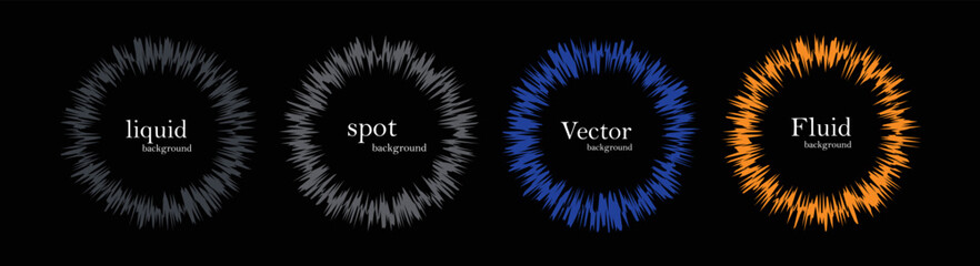 Set of isolated abstract aqua spot with gradient or dynamic color.Vector colorful neon templates. Circle shapes with vivid gradients. Fluid gradients for banners, Abstract liquid shape black, 3d.eps10