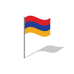 Armenia flag on pole vector graphics