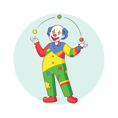 clown doing ball game show