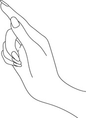 Woman Hand Nail Polished Line