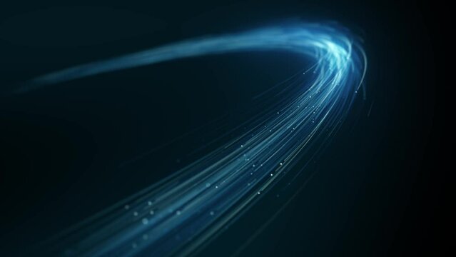 Abstract Swirling And Flowing Lines Background/ 4k animation of an abstract wallpaper technology background with waving powerful light stroke patterns rendered using ambient occlusion and depth of fie