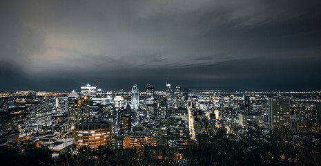 time lapse of clouds over city in Montreal