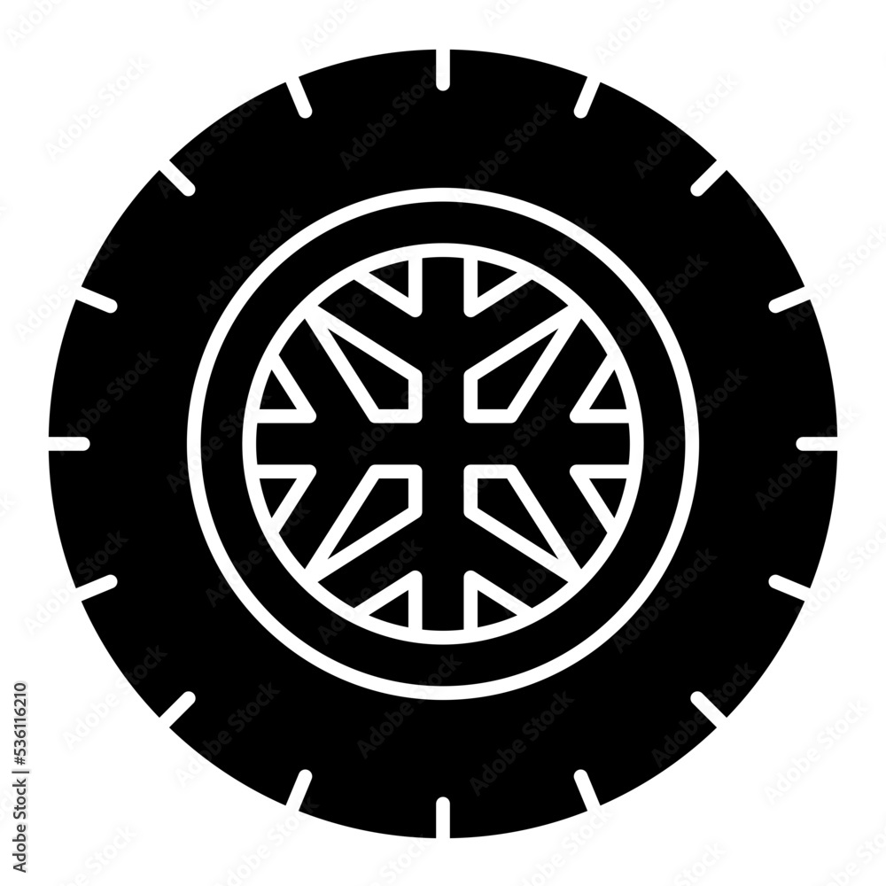 Sticker winter tire solid icon