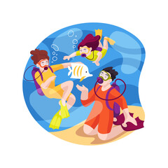 Diving isolated cartoon vector illustration.