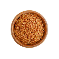 Brown sugar in wooden bowl