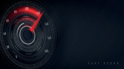 Background with fast speedometer