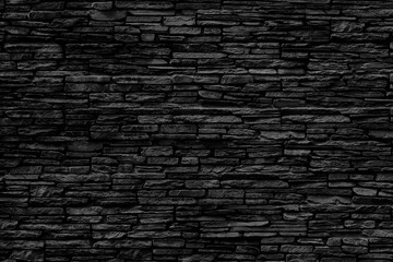 Fototapeta na wymiar black stone wall texture, dark wall background for design