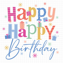 colorful birthday greeting card design