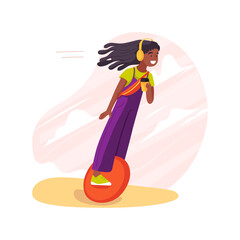 Electric unicycle isolated cartoon vector illustration. © Visual Generation